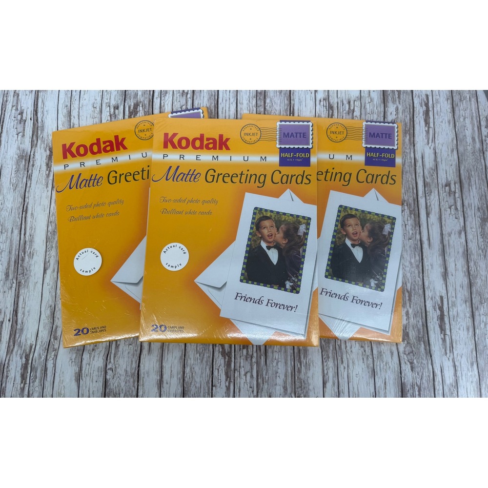 Kodak Premium Matte Greeting Cards Inkjet Half-Fold 60 Count Lot of 3 Packs NEW